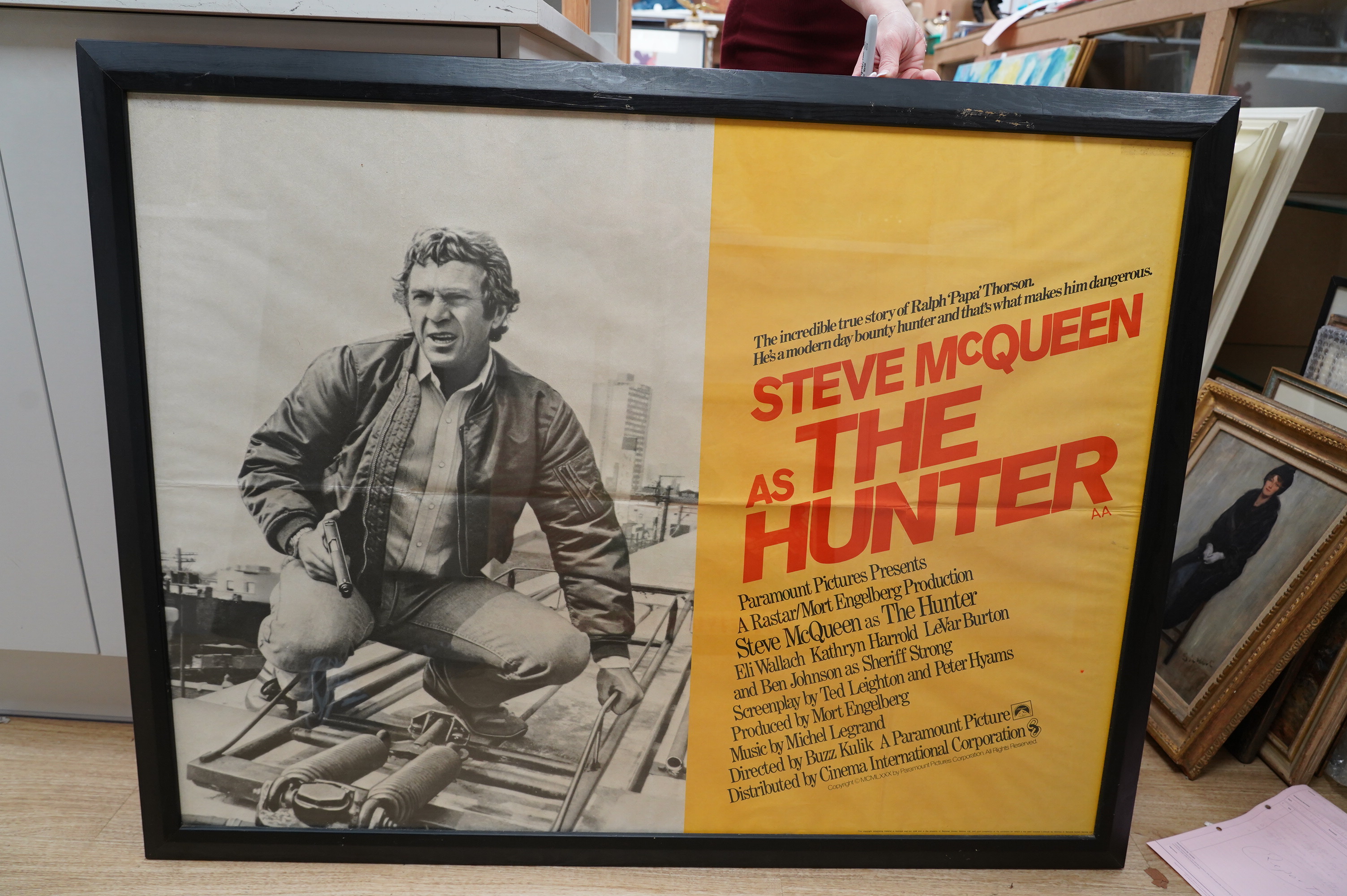 Steve McQueen, British Quad poster, 'The Hunter', 75 x 100cm. Condition - fair to good